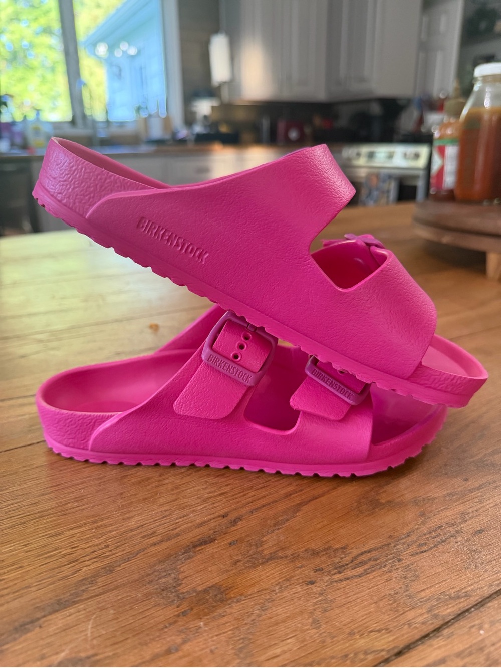Birkenstock Kids Pink EVA Two-Strap Sandals Size 34